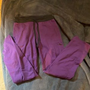 Greys anatomy spandex stretch purple scrub set